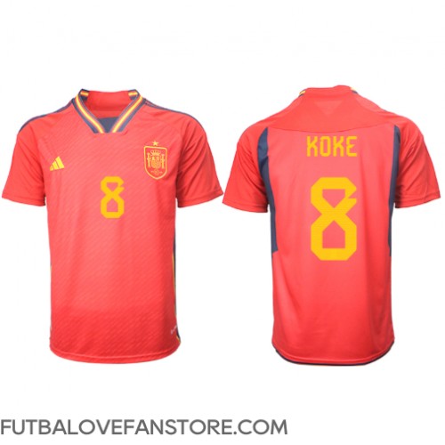 Španielsko Koke #8 Domáci futbalový dres MS 2022 Krátky Rukáv